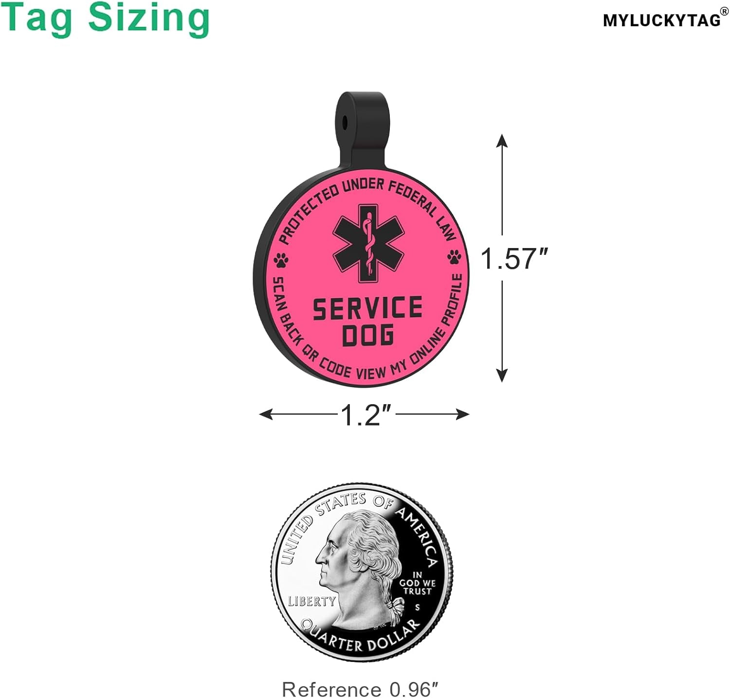 QR Code Service Dog Tag - Pet Online Profile - Scan QR Receive Instant Pet Location Alert Email