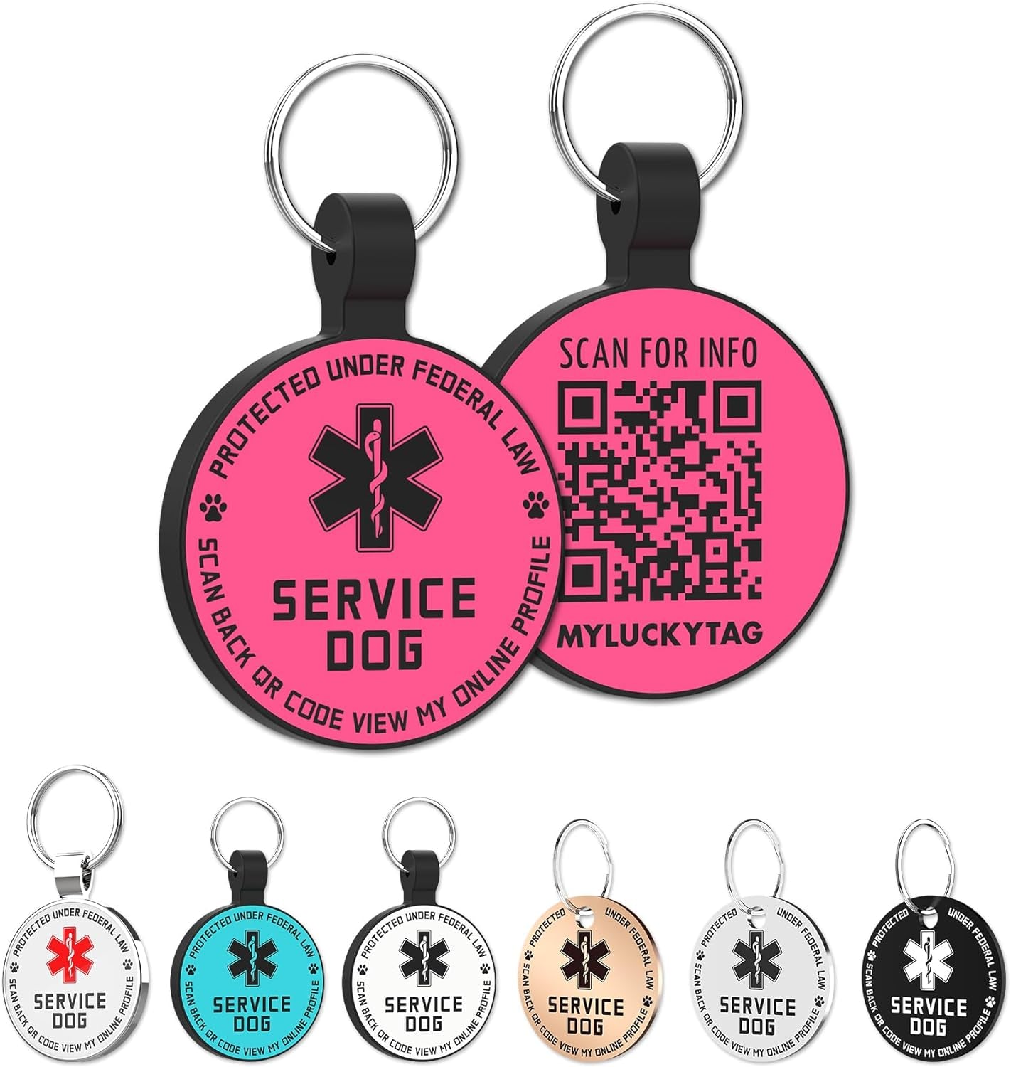 QR Code Service Dog Tag - Pet Online Profile - Scan QR Receive Instant Pet Location Alert Email